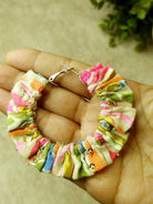 The Kaftan Company Jewelry Handmade Ruffled Fabric Earrings