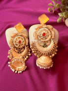 The Kaftan Company Jewelry Ornate Crescent Jhumka Earrings