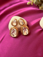 The Kaftan Company Jewelry Ornate Uncut Stone Drop Earrings