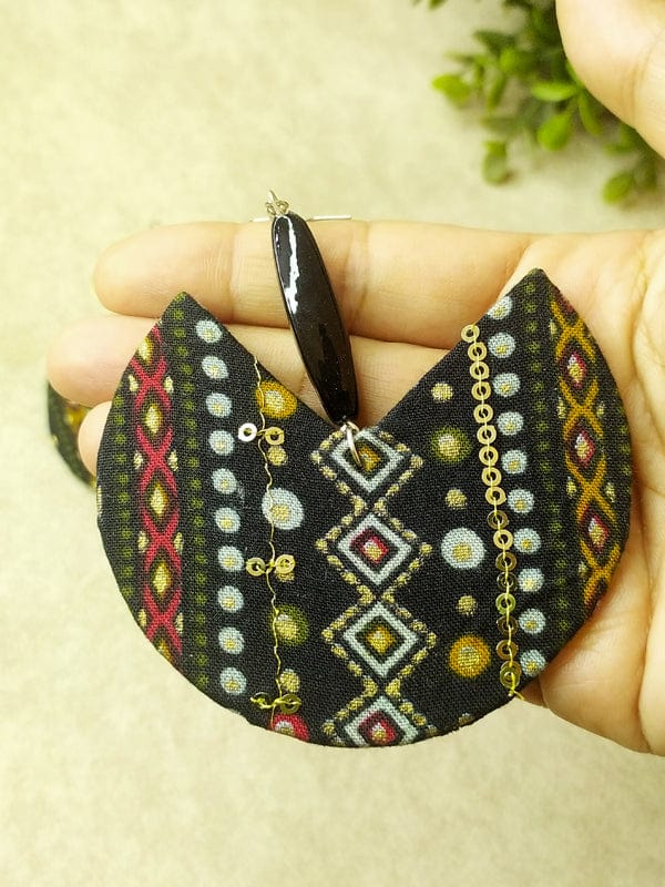 The Kaftan Company Jewelry Oversized Handmade Fabric Earrings