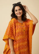 The Kaftan Company Kaftan Amber Ikat Handloom Cotton Kaftan