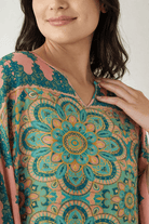 The Kaftan Company Kaftan Artisan Print Viscose Crepe Kaftan with Pockets