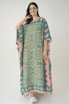 The Kaftan Company Kaftan Artisan Print Viscose Crepe Kaftan with Pockets