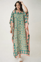 The Kaftan Company Kaftan Artisan Print Viscose Crepe Kaftan with Pockets