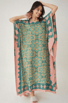 The Kaftan Company Kaftan Artisan Print Viscose Crepe Kaftan with Pockets