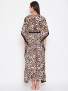 The Kaftan Company Kaftan Beige Animal Print Kaftan - (Clearance - Final Sale)