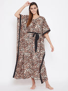The Kaftan Company Kaftan Beige Animal Print Kaftan - (Clearance - Final Sale)