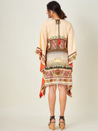The Kaftan Company Kaftan Beige Florets Resort Cover-Up (Final Sale)