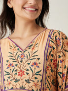 The Kaftan Company Kaftan Beige Royal Floral Garden Nursing Kaftan