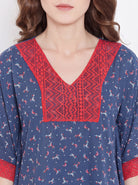The Kaftan Company Kaftan Bird Print Georgette Maxi Kaftan