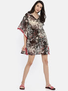 The Kaftan Company Kaftan Black and Neon Forest Cover-up Kaftan - (Clearance - Final Sale)