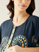 The Kaftan Company Kaftan Black Digital Printed Night Wear Maternity Kaftan