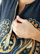 The Kaftan Company Kaftan Black Digital Printed Night Wear Maternity Kaftan