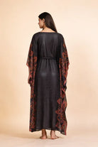 The Kaftan Company Kaftan Black Printed Sheer Georgette Kaftan