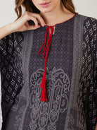 The Kaftan Company Kaftan Black & Red Block Printed Kaftan