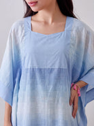 The Kaftan Company Kaftan Blue Floral Cotton Ombre Kaftan