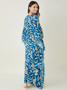 The Kaftan Company Kaftan Blue Floral Printed Kaftan