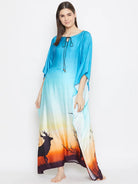 The Kaftan Company Kaftan BLUE OMBREY LOUNGEWEAR KAFTAN - (Clearance - Final Sale)