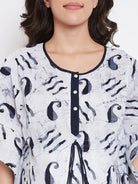 The Kaftan Company Kaftan Blue Paisley Batik Hand Block Maternity Kaftan - (Clearance - Final Sale)
