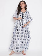 The Kaftan Company Kaftan Blue Paisley Batik Hand Block Maternity Kaftan - (Clearance - Final Sale)