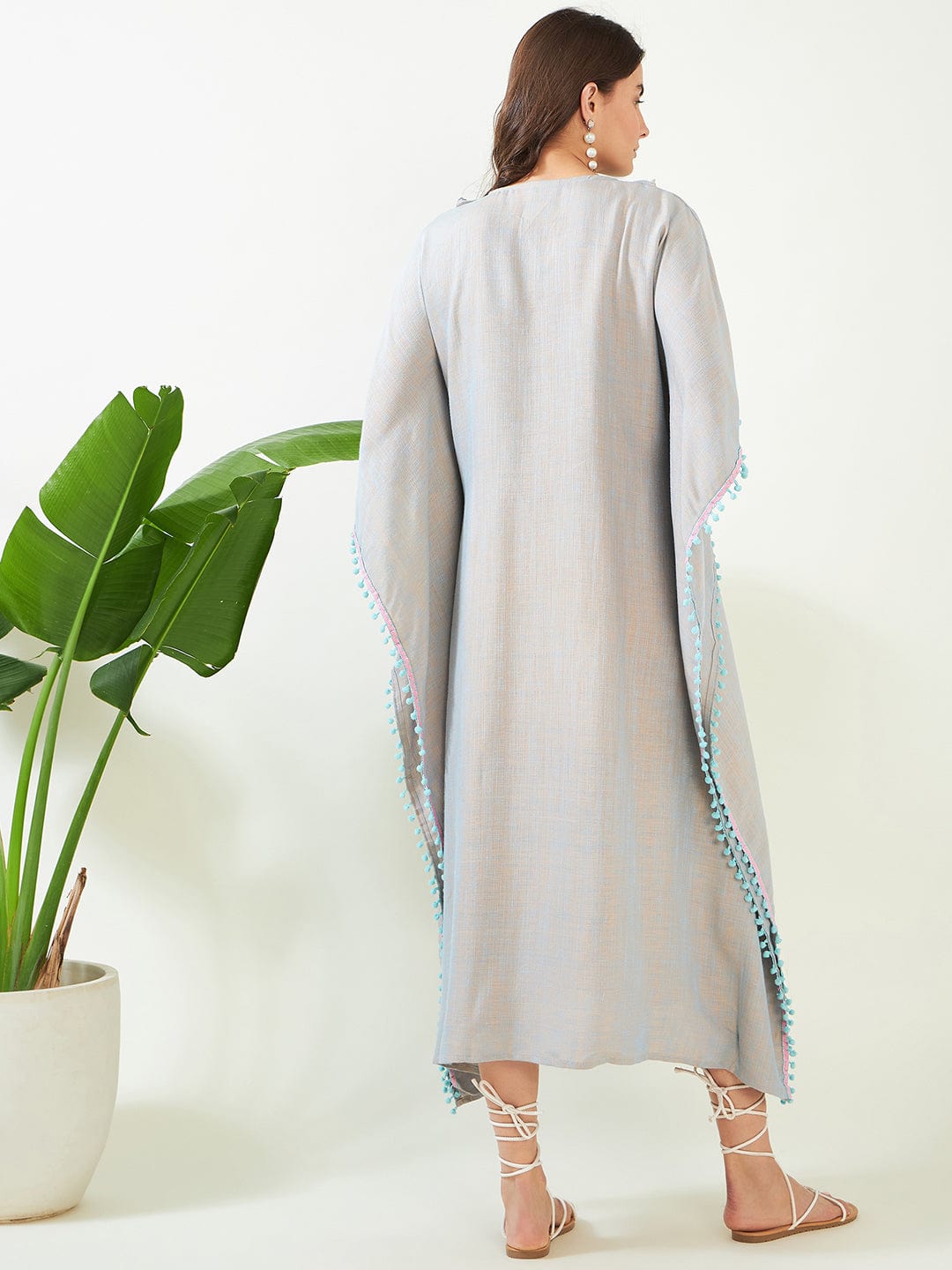 The Kaftan Company Kaftan Blue Radiant Soft Cotton Maternity and Feeding Kaftan