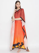 The Kaftan Company Kaftan BROWN OMBREY LOUNGEWEAR KAFTAN