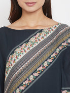 The Kaftan Company Kaftan Charcoal Diagonal Stripe Kaftan with Pockets