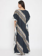 The Kaftan Company Kaftan Charcoal Diagonal Stripe Kaftan with Pockets