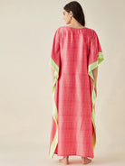 The Kaftan Company Kaftan Coral FLoral Printed Satin Kaftan