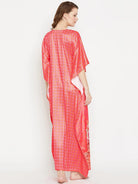 The Kaftan Company Kaftan Coral pink printed nightdress - (Clearance - Final Sale)