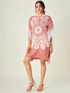 The Kaftan Company Kaftan Dusty Pink Shibori Tiedye Kaftan Top
