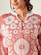 The Kaftan Company Kaftan Dusty Pink Shibori Tiedye Kaftan Top
