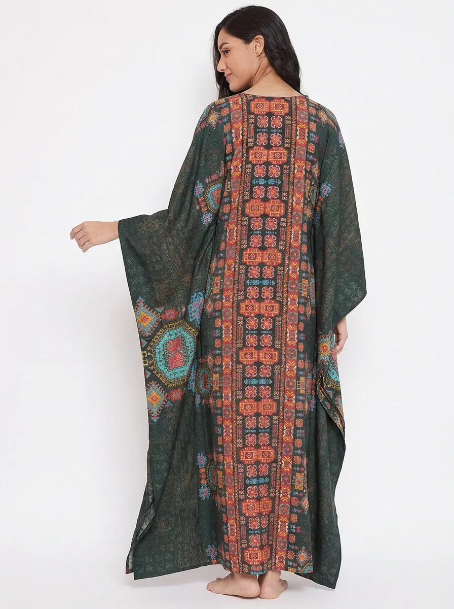 The Kaftan Company Kaftan Ethnic Tribal Print Maxi Kaftan