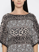 The Kaftan Company Kaftan Floral And Animal Print Loungewear Kaftan - (Clearance - Final Sale)