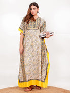 The Kaftan Company Kaftan Floral Borders Maxi Kaftan with Pockets