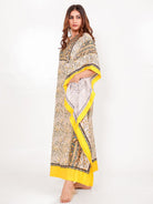 The Kaftan Company Kaftan Floral Borders Maxi Kaftan with Pockets