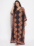 The Kaftan Company Kaftan Floral Geometric Print Maxi Kaftan