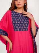 The Kaftan Company Kaftan Floral Print Panel Maxi Kaftan
