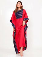 The Kaftan Company Kaftan Floral Print Panel Maxi Kaftan