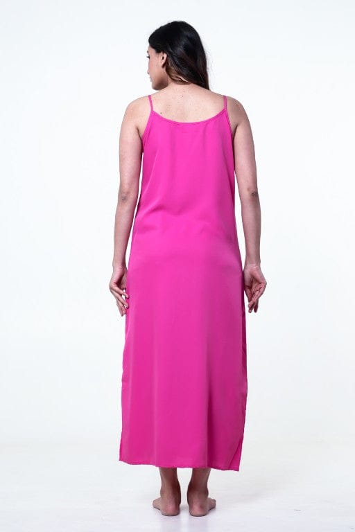 The Kaftan Company Kaftan Fuchsia Printed Chiffon Loungewear Kaftan with Crepe Slip