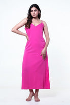 The Kaftan Company Kaftan Fuchsia Printed Chiffon Loungewear Kaftan with Crepe Slip