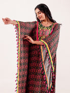 The Kaftan Company Kaftan Green & Pink Ornate Printed Modal Kaftan
