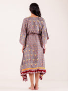 The Kaftan Company Kaftan Grey Floral Printed Modal Kaftan