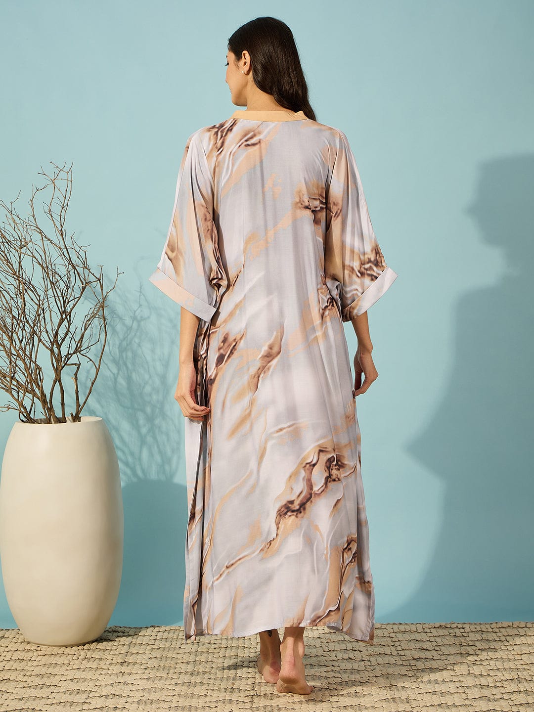 The Kaftan Company Kaftan Grey Marble Gradient Super Soft Kaftan