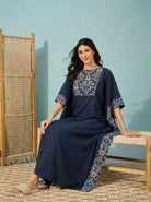 The Kaftan Company Kaftan Ikat Print Panel Maxi Kaftan