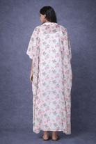 The Kaftan Company Kaftan Ivory Floral Georgette Loungewear Kaftan with Crepe Slip