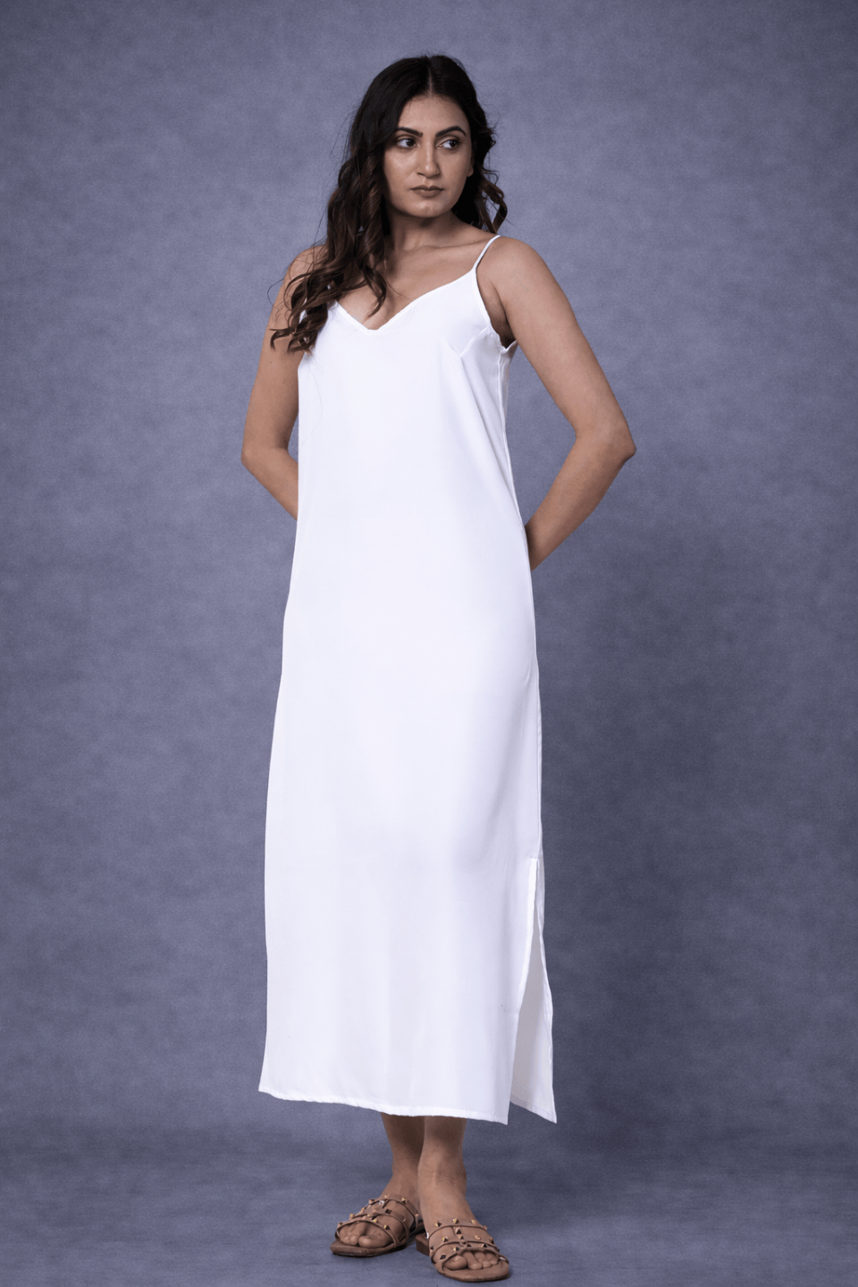 The Kaftan Company Kaftan Ivory Floral Georgette Loungewear Kaftan with Crepe Slip