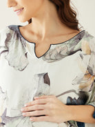 The Kaftan Company Kaftan L Off White Floral Printed Maternity Lounge Kaftan (Final Sale )