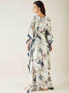 The Kaftan Company Kaftan L Off White Floral Printed Maternity Lounge Kaftan (Final Sale )
