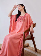The Kaftan Company Kaftan Marble Print Panel Maxi Kaftan